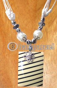Necklaces, Handmade From Resin And Glassbead, Catton String.