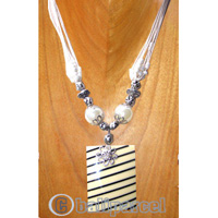 Necklaces, Handmade From Resin And Glassbead, Catton String.