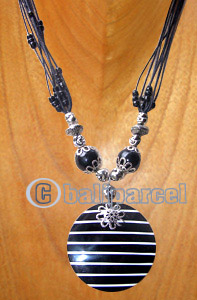 Necklaces, Handmade From Resin And Glassbead, Catton String.