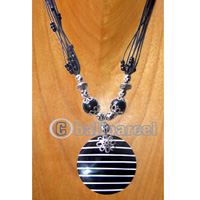 Necklaces, Handmade From Resin And Glassbead, Catton String.