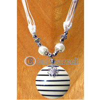 Necklaces, Handmade From Resin And Glassbead, Catton String.