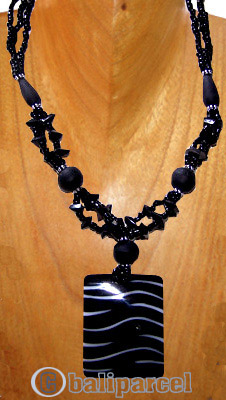 Necklaces, Handmade From Resin And Glassbead, Catton String.