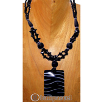 Necklaces, Handmade From Resin And Glassbead, Catton String.