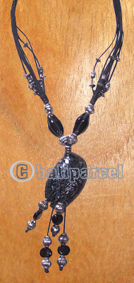 Necklaces, Handmade From Shell And Glassbead, Catton String.