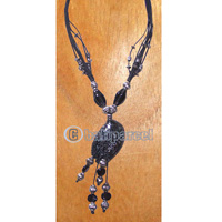Necklaces, Handmade From Shell And Glassbead, Catton String.