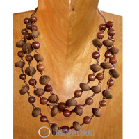 Necklaces, Handmade From Wooden & Cotton Ball.