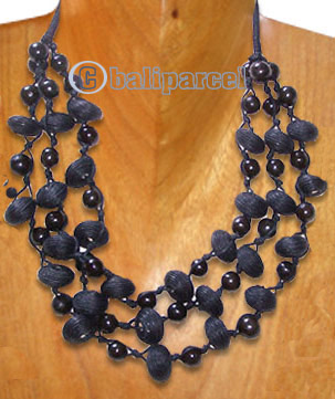 Necklaces, Handmade From Wooden & Cotton Ball.