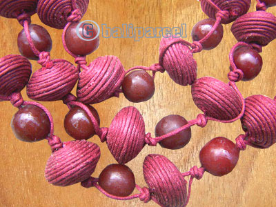 Necklaces, Handmade From Wooden & Cotton Ball.