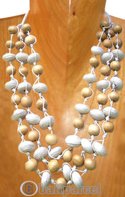 Necklaces, Handmade From Wooden & Cotton Ball.