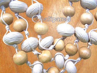 Necklaces, Handmade From Wooden & Cotton Ball.