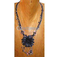 Necklaces, Handmade From Shell, Glass Beads And Catton String.