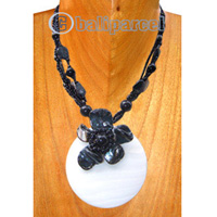 Necklaces, Handmade From Glassbead And Shell.