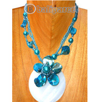 Necklaces, Handmade From Glassbead And Shell.