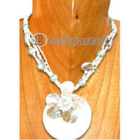 Necklaces, Handmade From Glassbead And Shell.