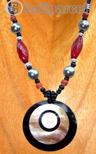 Necklaces, Handmade From Shell, Glass Beads, Resin Inlaid With Shell & Shiva Eye