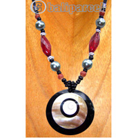 Necklaces, Handmade From Shell, Glass Beads, Resin Inlaid With Shell & Shiva Eye