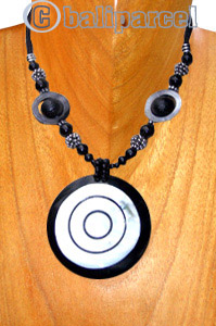 Necklaces, Handmade From Resin Inlaid With Shell, Glass & Metal Beads