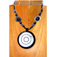 Necklaces, Handmade From Resin Inlaid With Shell, Glass & Metal Beads