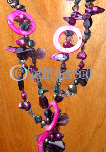 Necklaces, Handmade From Pearl And Shell.