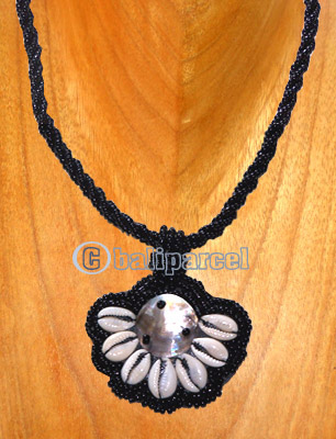 Necklaces, Handmade From Shell And Glassbead.
