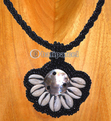 Necklaces, Handmade From Shell And Glassbead.