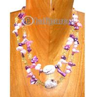 Necklaces, Handmade From Shell, Pearl And Stone.
