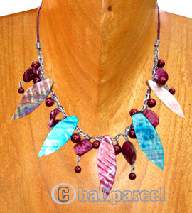 Necklaces, Handmade From Shell And Leather String