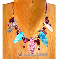 Necklaces, Handmade From Shell And Leather String