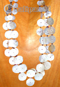 Necklaces, Handmade From Shell And Glassbead.