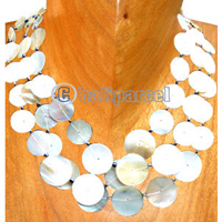 Necklaces, Handmade From Shell And Glassbead.