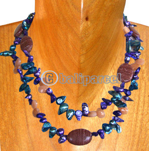 Necklaces, Handmade From Pearl And Shell.