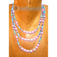 Necklaces, Handmade From Pearl And Shell.