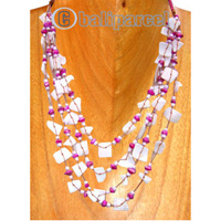Necklaces, Handmade From Shell And Cotton String