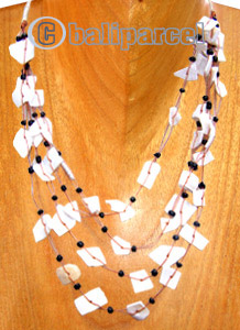 Necklaces, Handmade From Stone And Catton String.