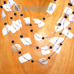 Necklaces, Handmade From Stone And Catton String.
