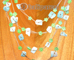 Necklaces, Handmade From Stone And Catton String.