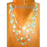 Necklaces, Handmade From Stone And Catton String.