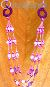 Necklaces, Handmade From Glassbead And Shell.