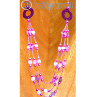 Necklaces, Handmade From Glassbead And Shell.