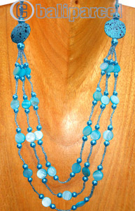 Necklaces, Handmade From Glassbead And Shell.