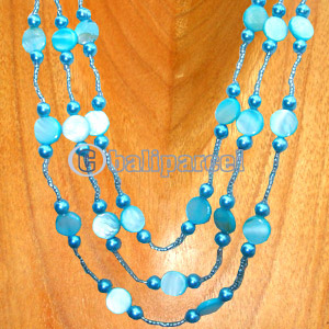 Necklaces, Handmade From Glassbead And Shell.