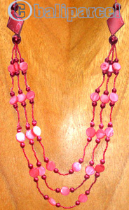 Necklaces, Handmade From Glassbead And Shell.