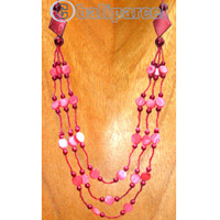 Necklaces, Handmade From Glassbead And Shell.