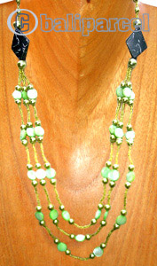 Necklaces, Handmade From Glassbead And Shell.