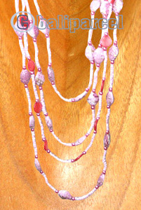 Necklaces, Handmade From Glassbead And Shell.