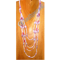 Necklaces, Handmade From Glassbead And Shell.