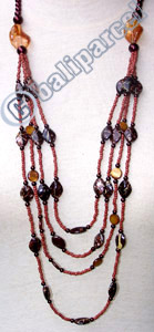 Necklaces, Handmade From Glassbead And Shell.