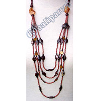 Necklaces, Handmade From Glassbead And Shell.