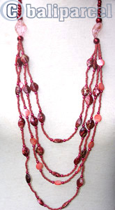 Necklaces, Handmade From Glassbead And Shell.