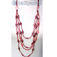 Necklaces, Handmade From Glassbead And Shell.